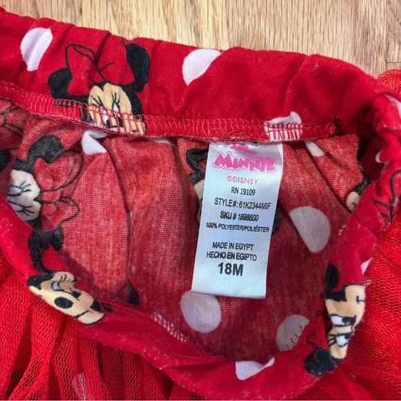 Adorable Red & Black Minnie Mouse Tulle Skirt w/Matching Ears Headband! - Picture 2 of 5